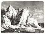 A torjai Büdös sziklaoldala a kénbarlang torkolatával