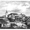 A bölöni unitáriusok kastély által övezett egyházának látképe
