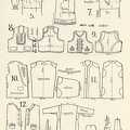 Egy havaselvi román falu viselete: 5. újabb típusú női ing, 6. pendely, 7. újabb típusú férfiing, 8. férfi bőrmelles, 9. női bőrmelles, 10. kabát, 11, bunda, 12. zeke
